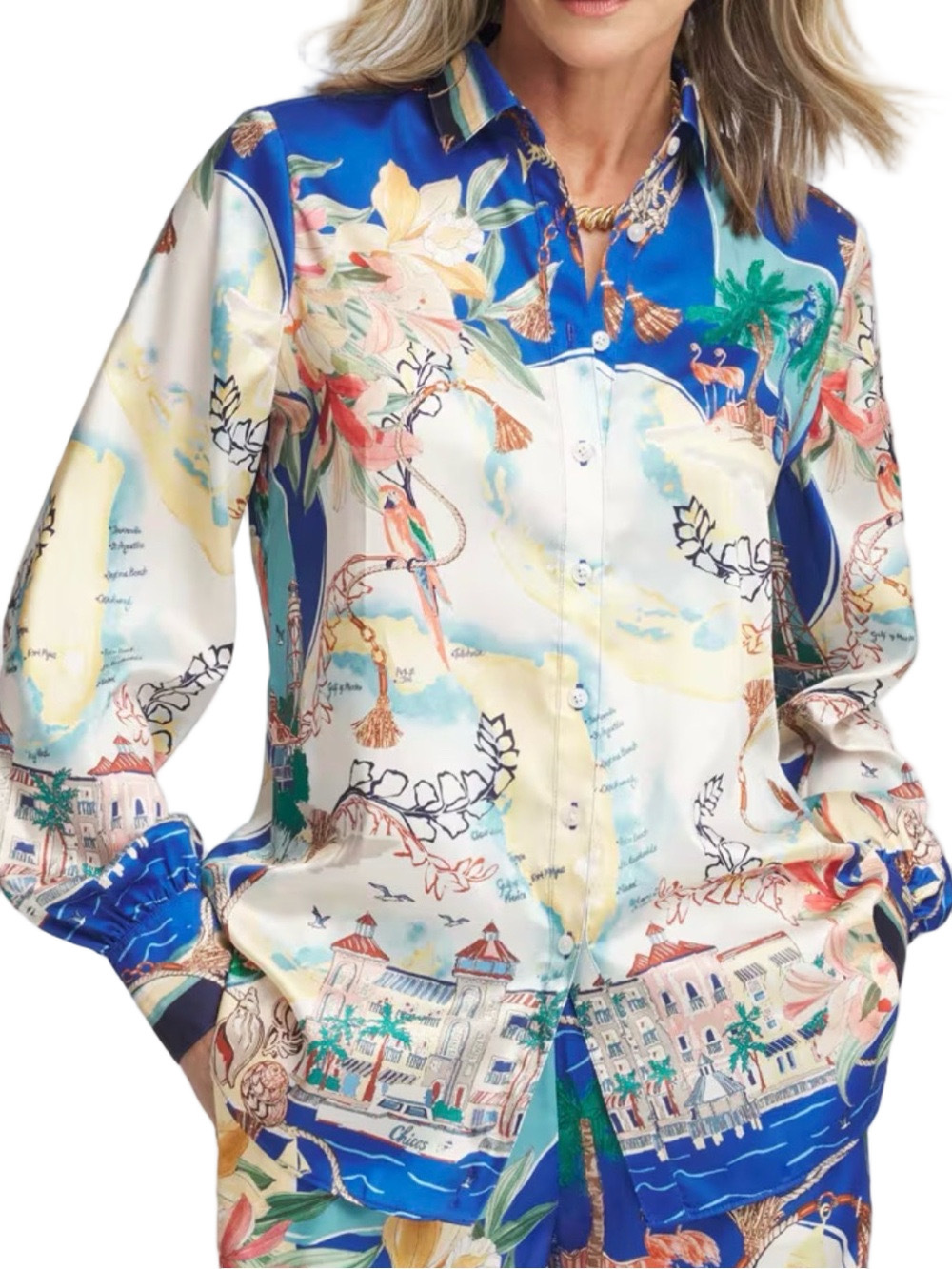 56. NWT WOMENS CHICO’S 2/L DETAIL TOP